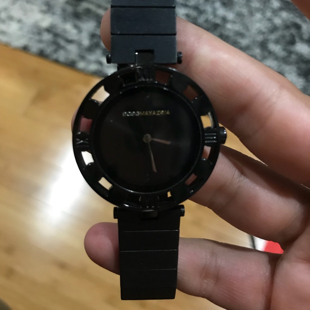 BCBG Max Azria Black metal watch